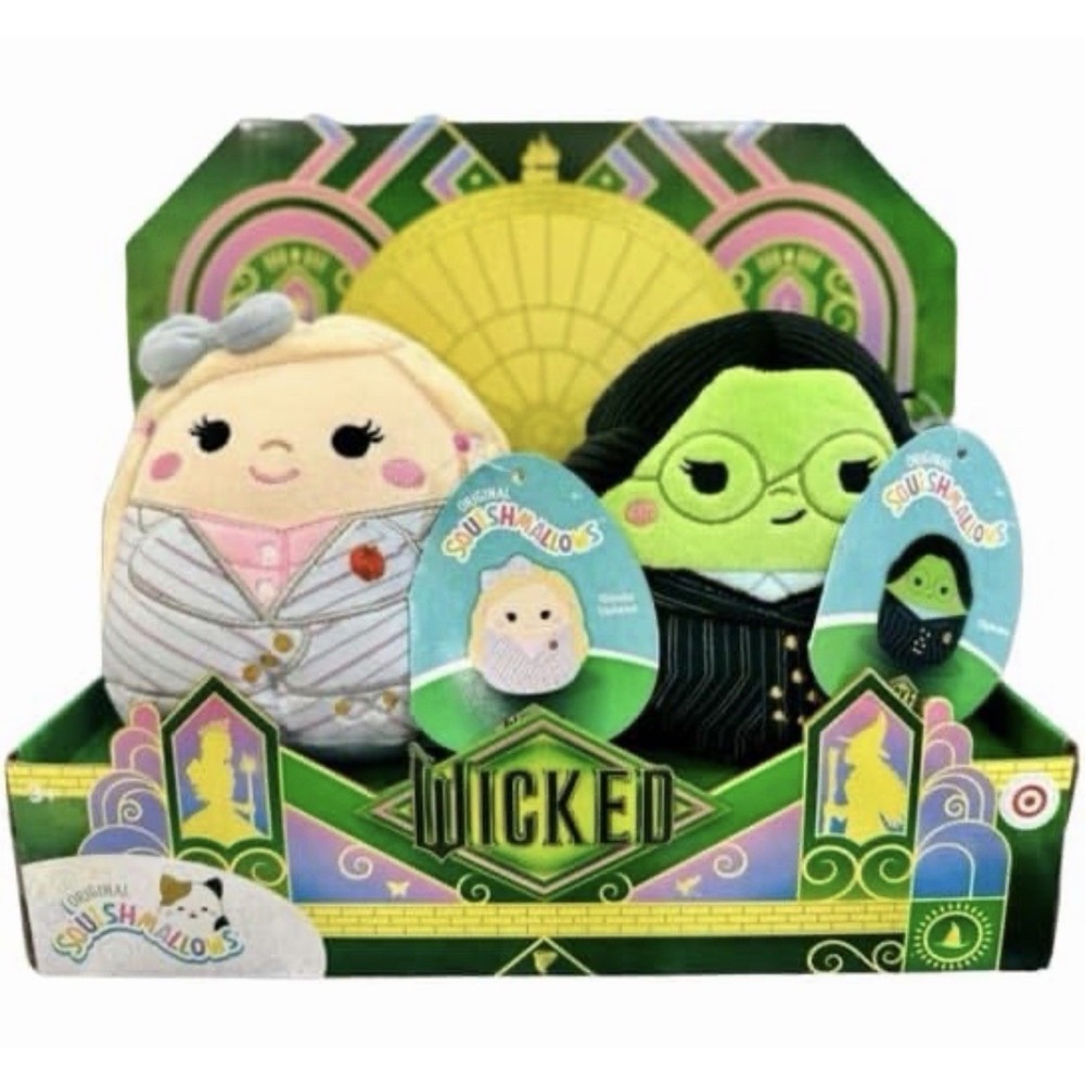 Elphaba & Glinda Wicked Squishmallows 5 inch Minis Bag Clips Set